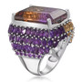 ametrine amethyst and citrine cocktail rhodium over sterling silver ring side profile