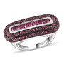 rhodolite garnet cluster band ring in rhodium over sterling silver