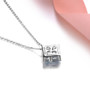 aquamarine pendant necklace in rhodium over sterling silver