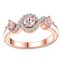 pink spinel and zircon ring in 18k rose gold over sterling silver