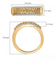 yellow and white diamond cluster band ring in 18k yellow gold over sterling silver shown for size comparison