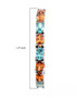 blue and orange zircon hoop earrings in rhodium over sterling shown for size comparison