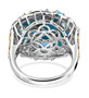 back view of arizona sleeping beauty turquoise multi gemstone ring in 18k yellow gold and rhodium over sterling silver