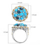 arizona sleeping beauty turquoise multi gemstone ring in 18k yellow gold and rhodium over sterling silver shown for size comparison