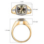 turkizite diaspore and diamond cushion halo gents ring in solid 14k yellow gold shown for size comparison