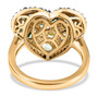 full view of tsavorite garnet and moissanite heart shaped cluster ring in 18k yellow gold over sterling silver