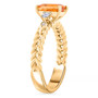 side view of imperial topaz and diamond ring in solid 10k yellow gold