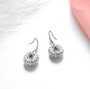 natural gemstone halo earrings in rhodium over sterling silver