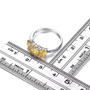 citrine three stone and white zircon accent ring in rhodium over sterling silver shown for size comparison