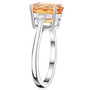 side view of imperial topaz and diamond ring in solid 950 platinum