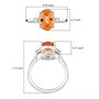 imperial topaz and diamond ring in solid 950 platinum shown for size comparison