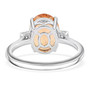 full view of imperial topaz and diamond ring in solid 950 platinum