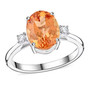 imperial topaz and diamond ring in solid 950 platinum