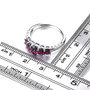 rhodolite garnet five stone band ring in rhodium over sterling silver shown for size comparison