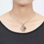lemon quartz smoky quartz prasiolite and amethyst necklace in rhodium over sterling silver