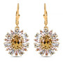 heliodor aquamarine and morganite halo earrings in 18k yellow gold over sterling silver