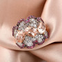 morganite and multi gem cluster ring in 14k rose gold live studio