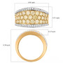yellow and white diamond cluster wide band ring in 18k yellow gold over sterling silver shown for size comparison