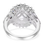 full view of aquamarine blue sapphire and zircon double halo ring in rhodium over sterling silver