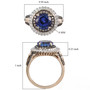 tanzanite champagne and white diamond ring in 14k yellow gold shown for size comparison