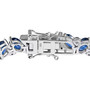 clasp detail of kyanite and chrome diopside tennis bracelet in rhodium over sterling silver