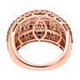 back view of champagne diamond wide band cluster ring in 18k rose gold over sterling silver