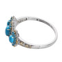 side view of turquoise and neon apatite bangle bracelet in 18k yellow gold and rhodium over sterling silver