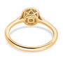 back view of demantoid garnet and diamond ring in 14k yellow gold