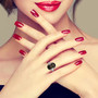 colombianite and white zircon ring in rhodium over sterling silver worn on a hand