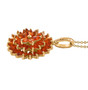side view of marquise fire opal cluster pendant necklace in 18k yellow gold over sterling silver