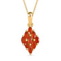 marquise fire opal cluster pendant necklace in 18k yellow gold over sterling silver