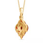 back view of marquise fire opal cluster pendant necklace in 18k yellow gold over sterling silver