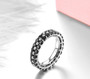Black Spinel or Garnet with White Zircon Eternity Band Ring in Rhodium over Sterling Silver 5.5ctw