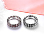 Black Spinel or Garnet with White Zircon Eternity Band Ring in Rhodium over Sterling Silver 5.5ctw