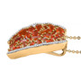 side view of fire opal and white zircon pendant necklace in 18k yellow gold over sterling silver