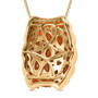 back view of fire opal and white zircon pendant necklace in 18k yellow gold over sterling silver