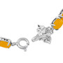 open view of elephant and yellow jade tennis bracelet in rhodium over sterling silver