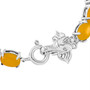 clasp detail of elephant and yellow jade tennis bracelet in rhodium over sterling silver