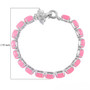 elephant and pink jade tennis bracelet in rhodium over sterling silver shown for size comparison