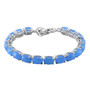 elephant and blue jade tennis bracelet in rhodium over sterling silver