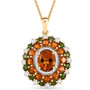 madeira citrine and multi gem pendant necklace in 18k vermeil yellow gold over sterling silver front