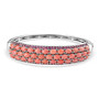 peach opal and rhodolite cluster bangle bracelet in rhodium over sterling silver