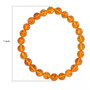 natural baltic amber round beaded stretch bracelet shown for size comparison