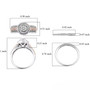 diamond two ring bridal set in 18k rose gold and rhodium over sterling silver shown for size comparison