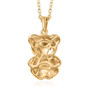 back view of teddy bear black diamond accents two-tone 18k yellow gold and rhodium over sterling silver