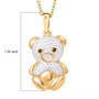 teddy bear black diamond accents two-tone 18k yellow gold and rhodium over sterling silver shown for size comparison