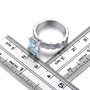 sky blue topaz solitaire ring in rhodium over sterling silver shown for size comparison