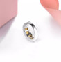 citrine band ring in rhodium over sterling silver