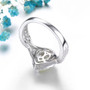 back view of ethiopian opal and white zircon halo ring in rhodium over sterling silver