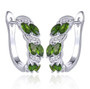 tanzanite and white zircon hoops in rhodium over sterling silver